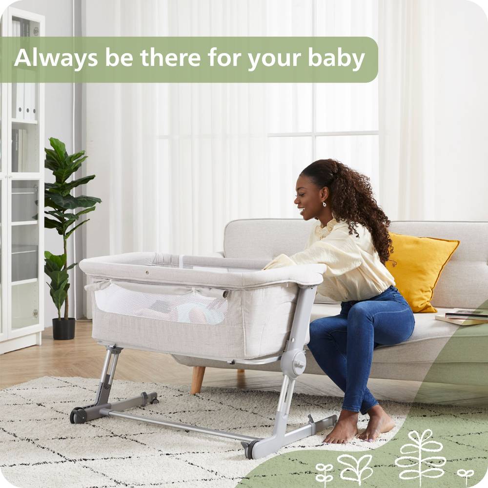 Hug Me Plus 3-in-1 Bedside Bassinet with Mosquito Net - Shadow Grey