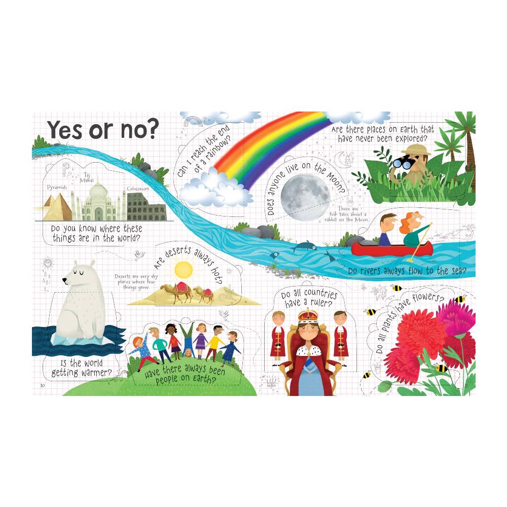 Inside pages of Lift-the-flap Book - Questions and Answers about our World.