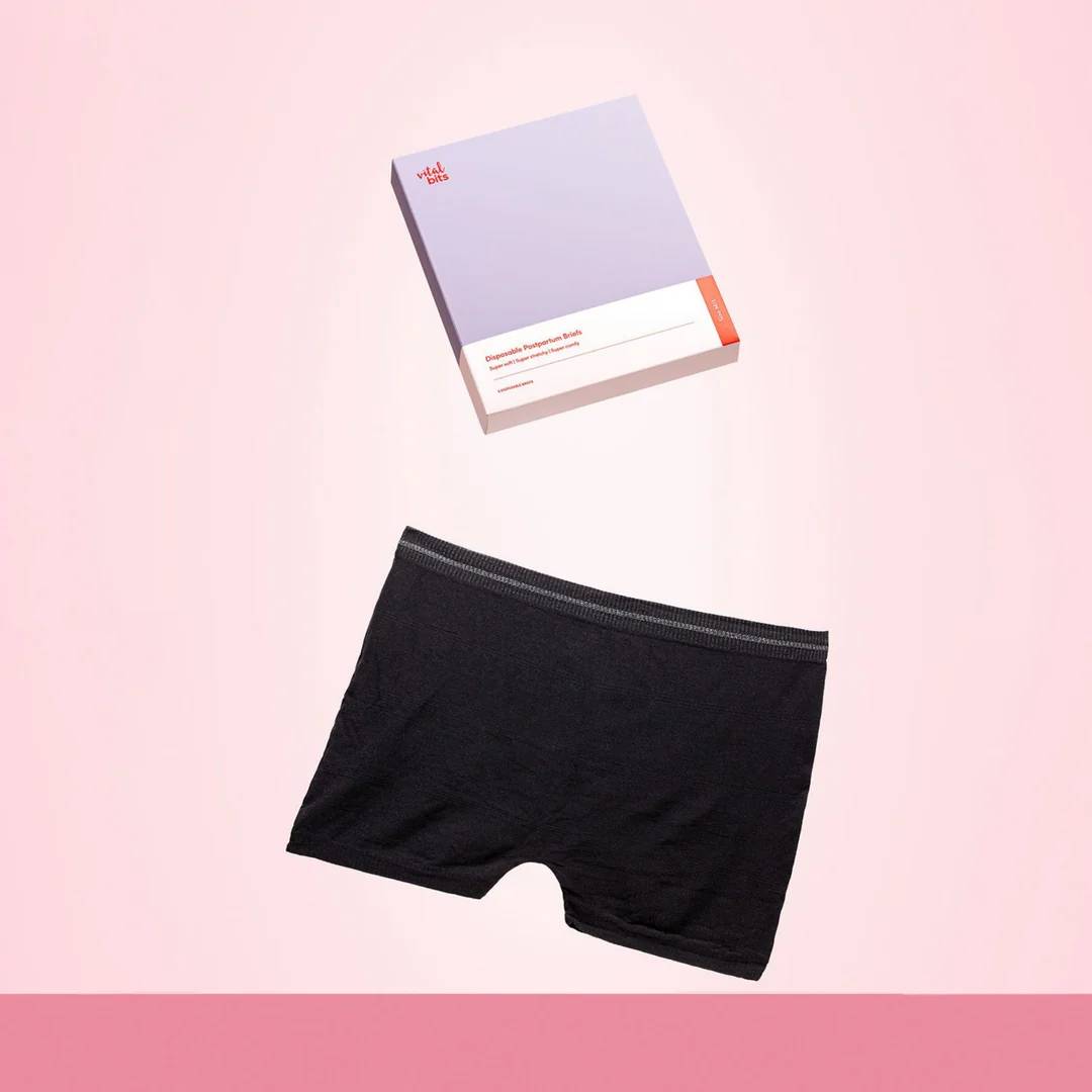 Vital Bits Disposable Postpartum Briefs 5pk - Black
