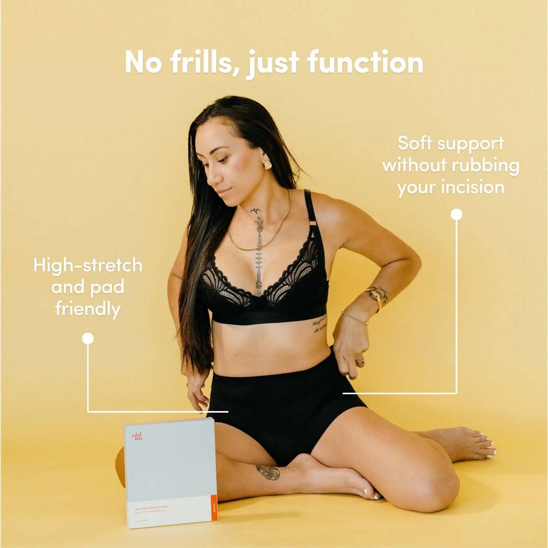 Vital Bits Disposable Postpartum Briefs 5pk - Black