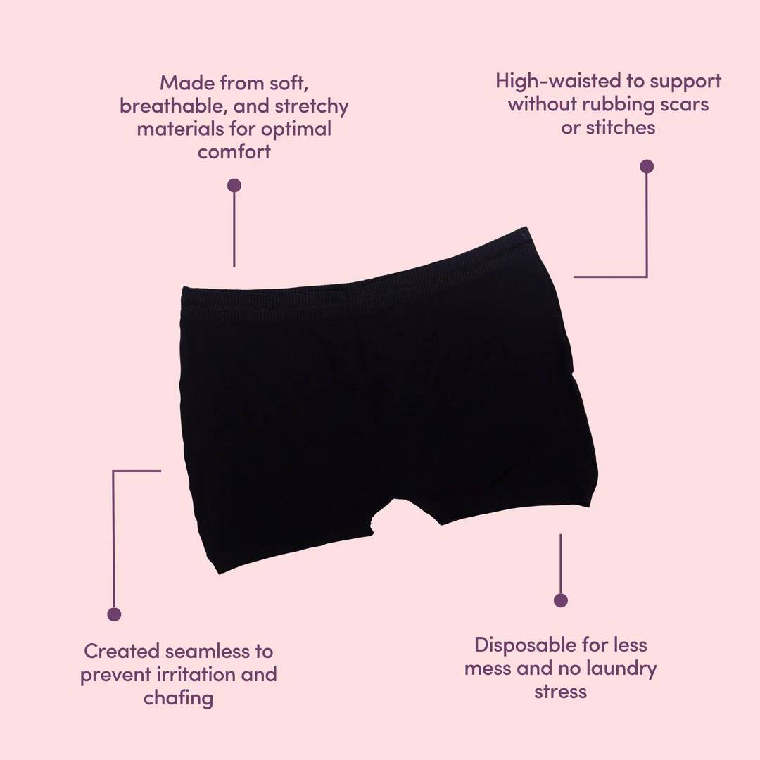 Vital Bits Disposable Postpartum Briefs 5pk - Black