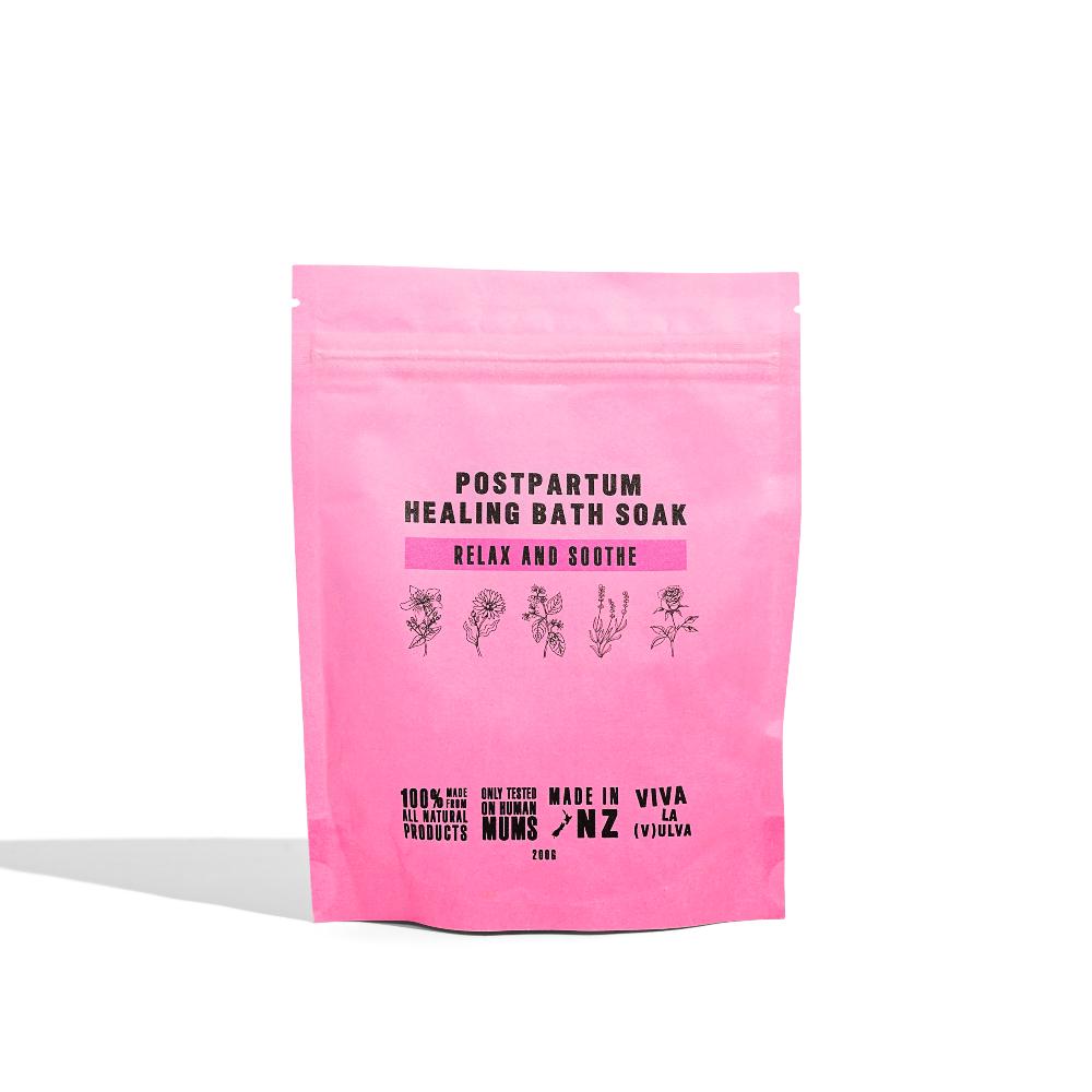 Viva La Vulva bath soak against white background.