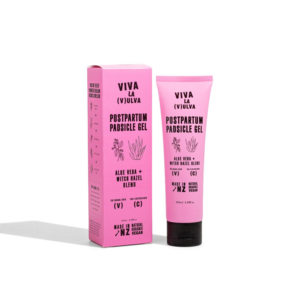Viva La Vulva gel tube against white background.