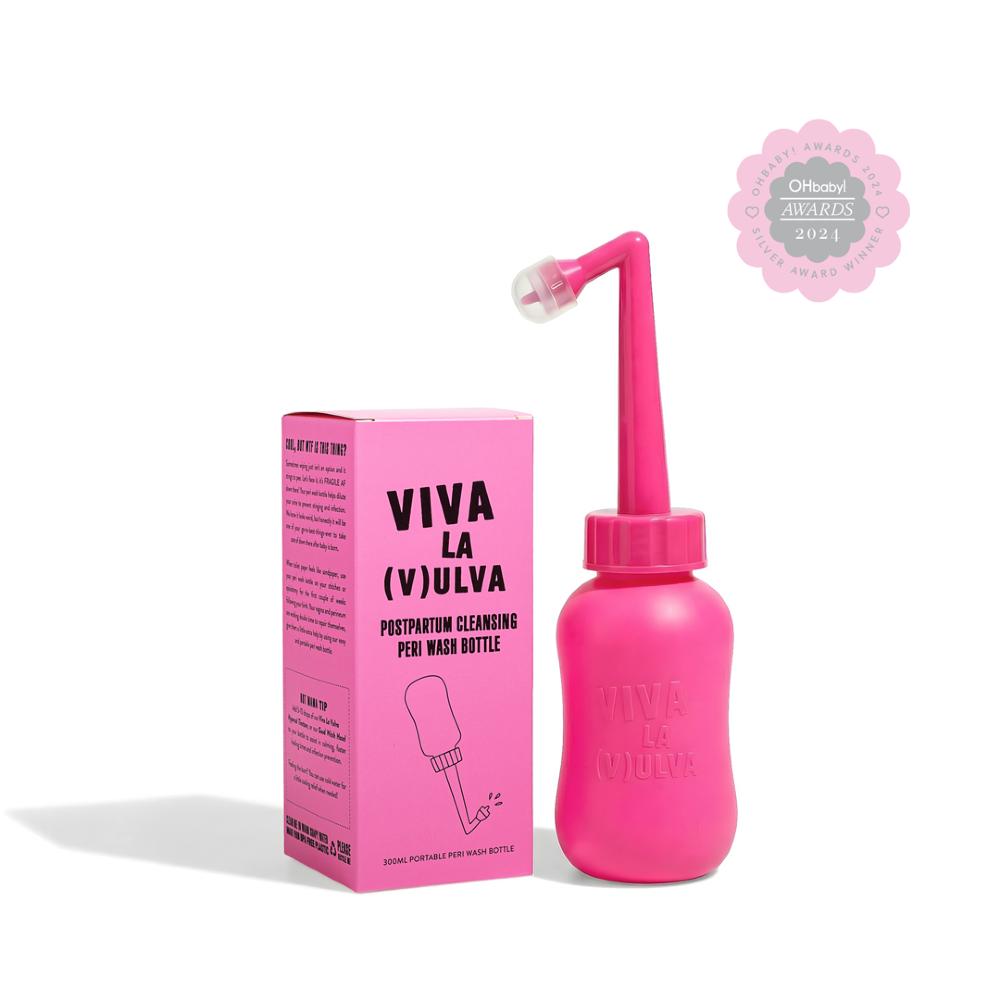 Viva La Vulva peri wash bottle against white background.