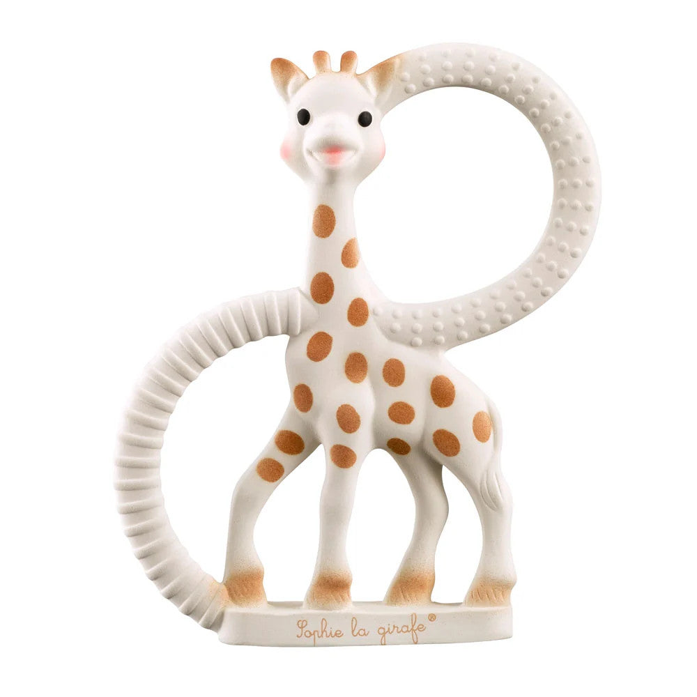 Sophie La Giraffe - Teething Ring on a white background. 