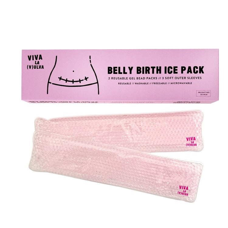 Viva La Vulva ice pack against white background.