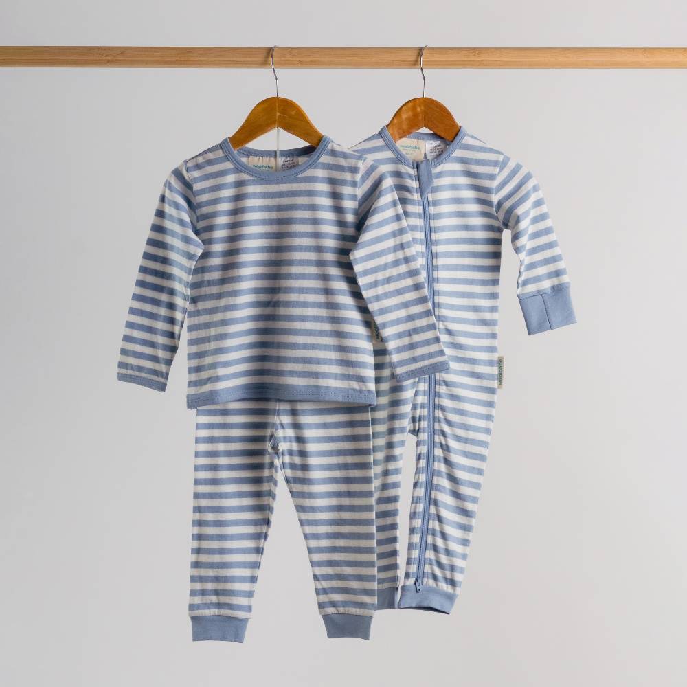 Merino Cotton PJ Suit - Glacier