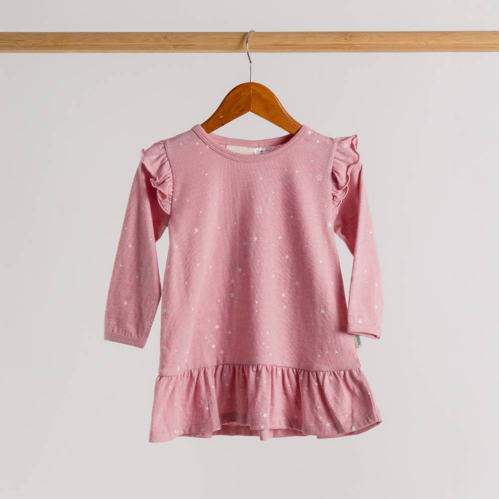 Merino Cotton Winter Nightie - Dusk Stars