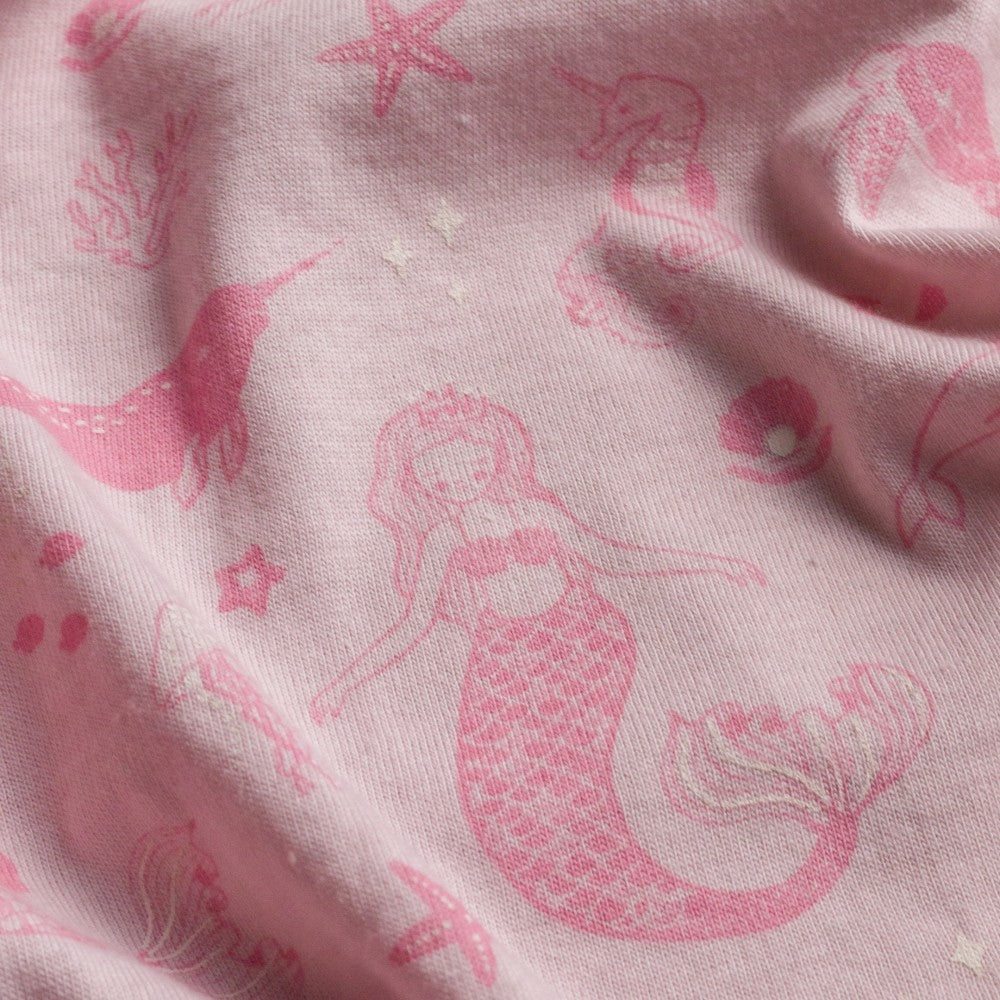 Merino Cotton PJ Suit - Shell Mermaids