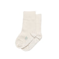 White baby sock with grippy sole on a white background