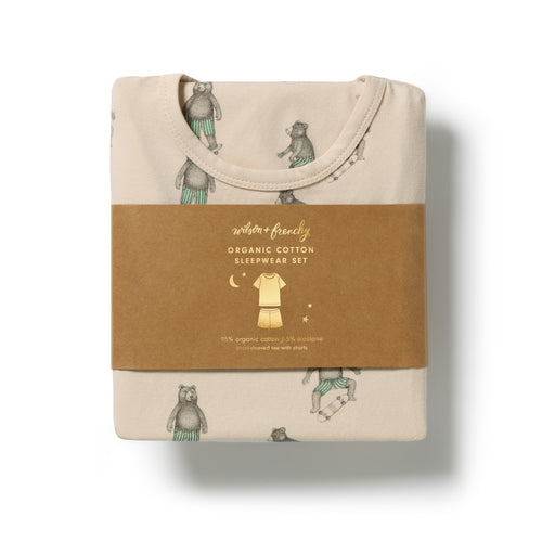 Short Sleeve Pyjamas - Skater Club - packaging shot. 