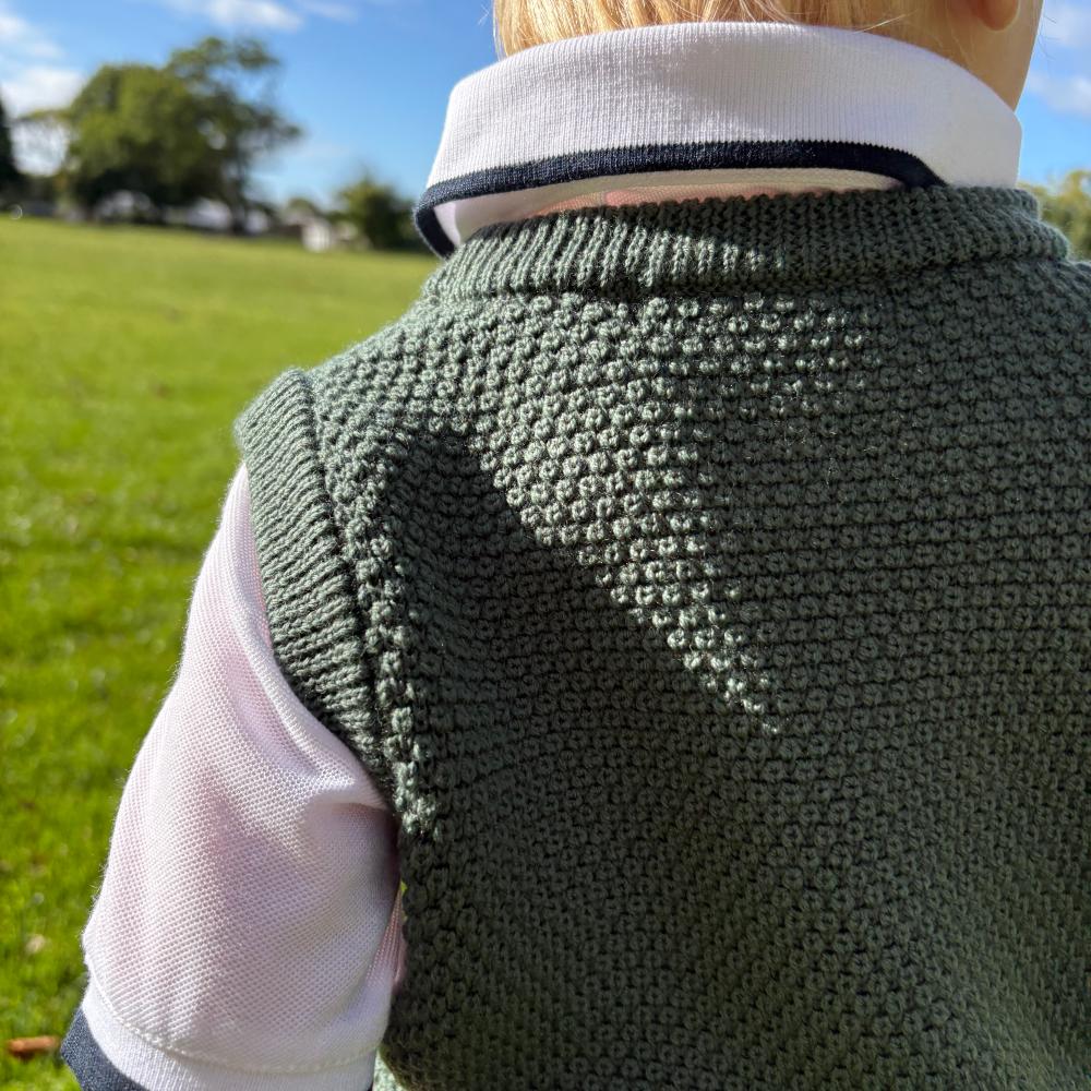 Merino Knit Vest - Dark Green