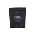 Navy latte drink pouch against white background