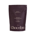 Brown protein powder pouch against white background.