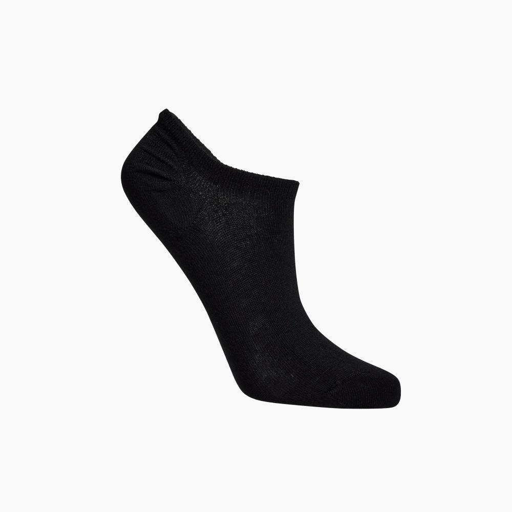Black Womens Sneaker Merino Socks on a white background