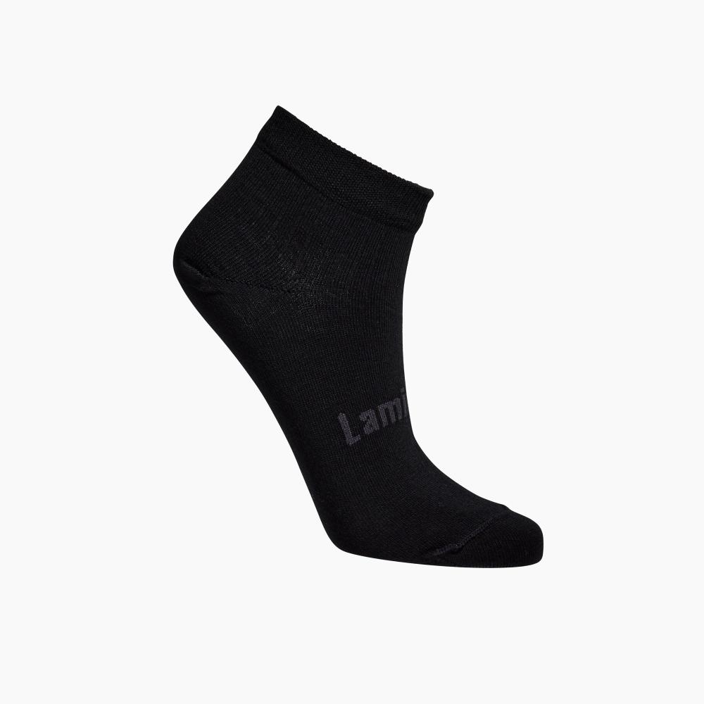 Black Womens Ankle Merino Socks on a white background