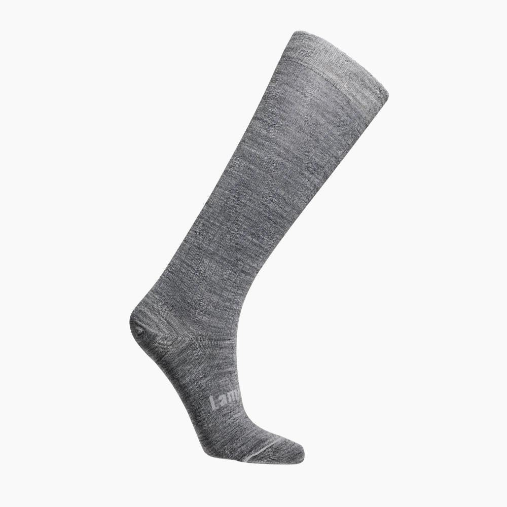Kids Knee-High Merino Socks - Rib - Grey