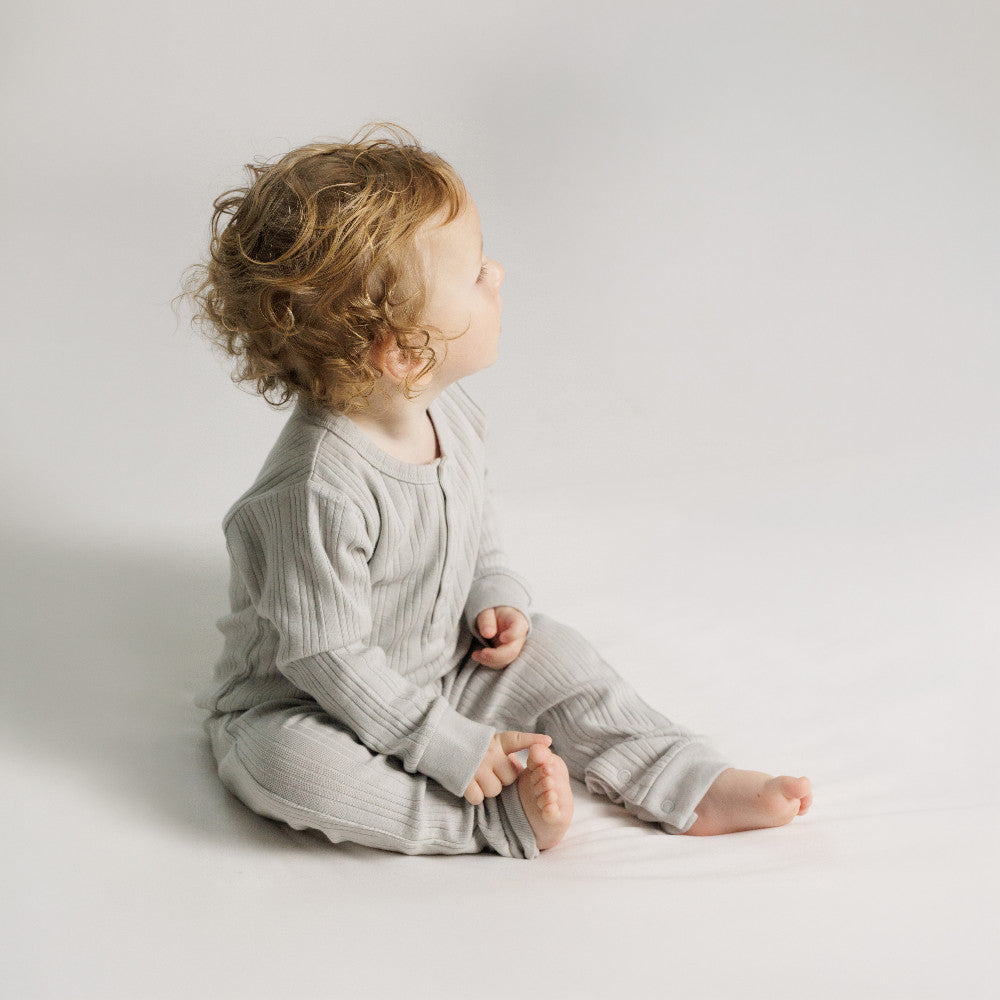 Merino Cotton Henley Suit - Pebble Marl