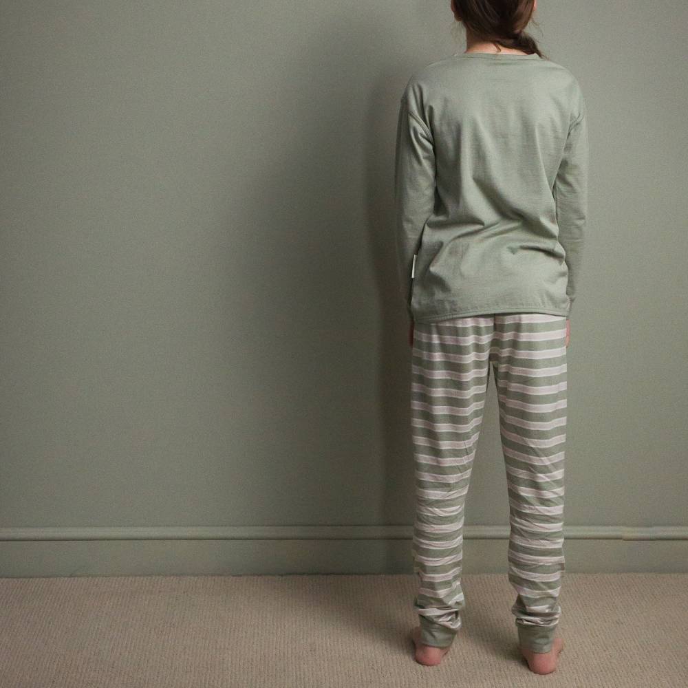 Merino Cotton Relaxed Winter Pyjamas - Flax/Dune