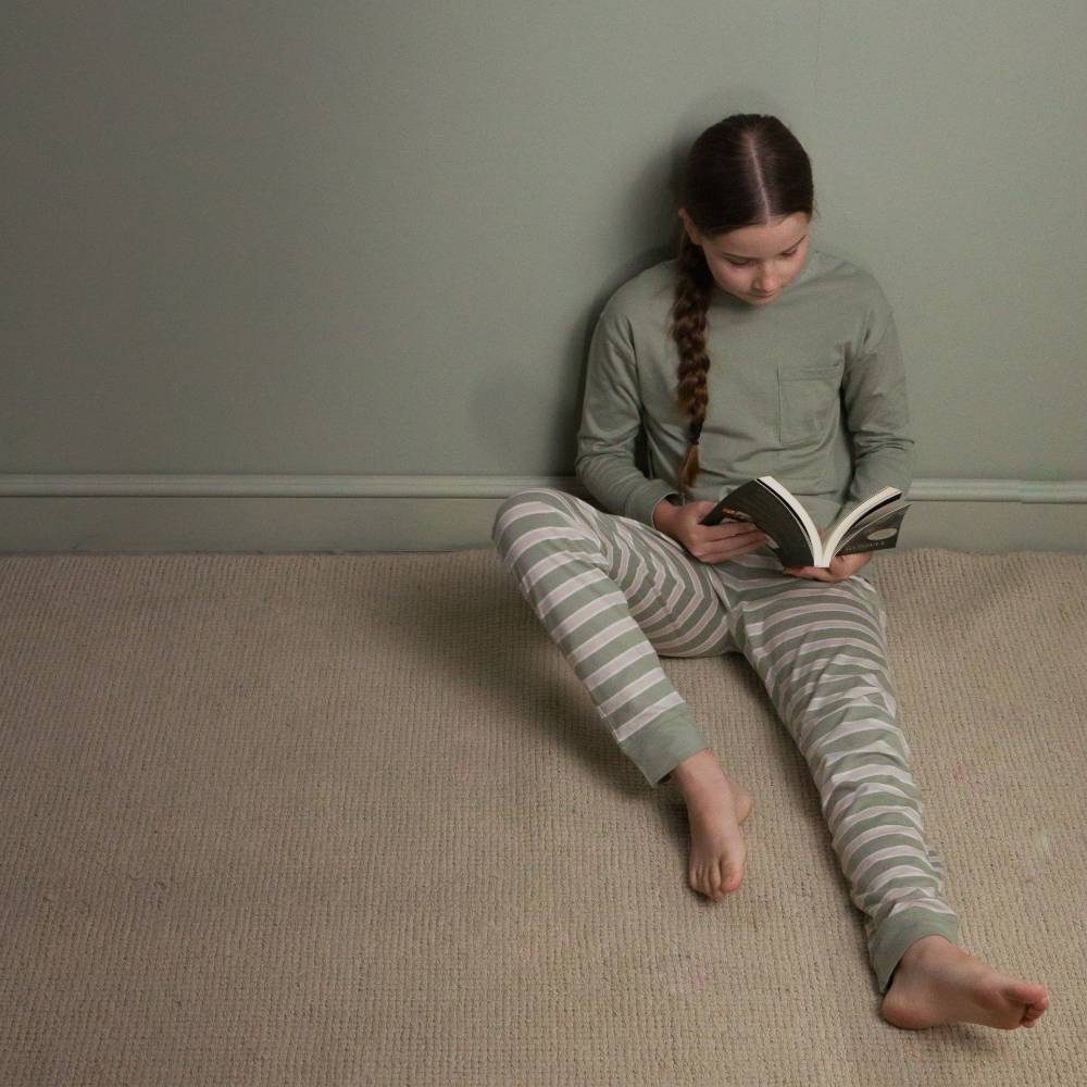 Merino Cotton Relaxed Winter Pyjamas - Flax/Dune