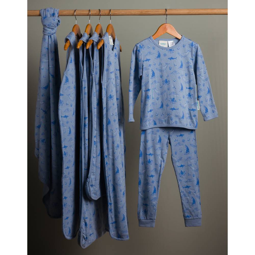 Merino Cotton Winter Pyjamas - Glacier Sail Away