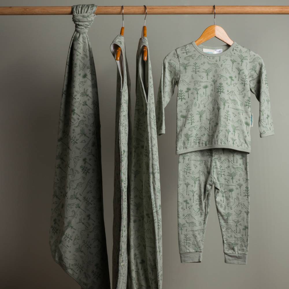 Merino Cotton Winter Pyjamas - Flax Zealandia