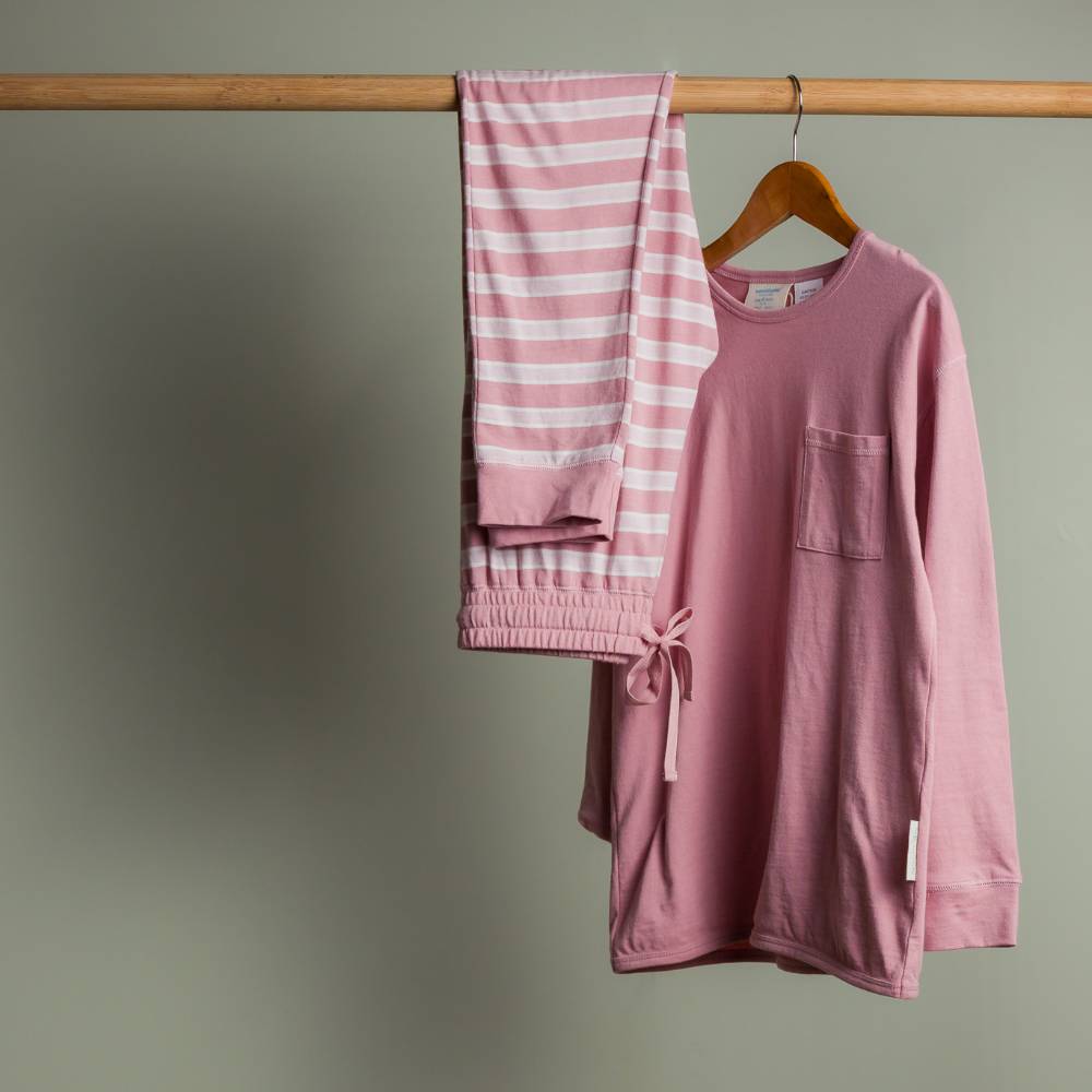 Merino Cotton Relaxed Winter Pyjamas - Dusk/Shell