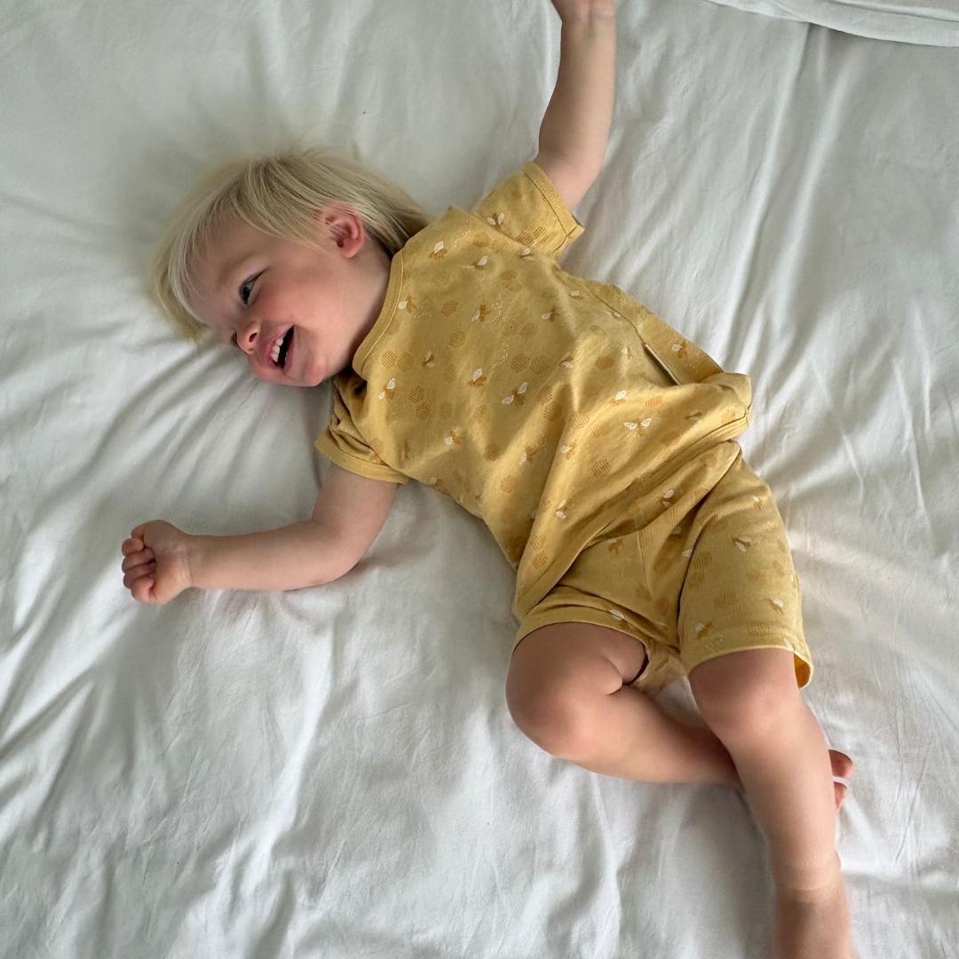 Merino Cotton Summer Pyjamas - Buttercup Bees