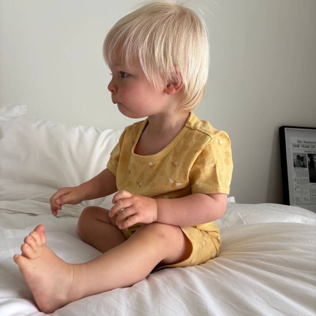Merino Cotton Summer Pyjamas - Buttercup Bees