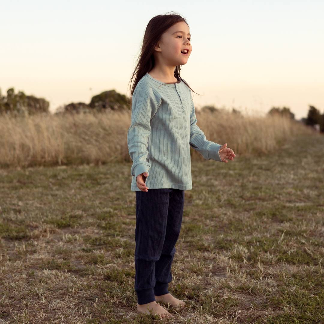 Merino Cotton Relaxed Pants - Tekapo Marl