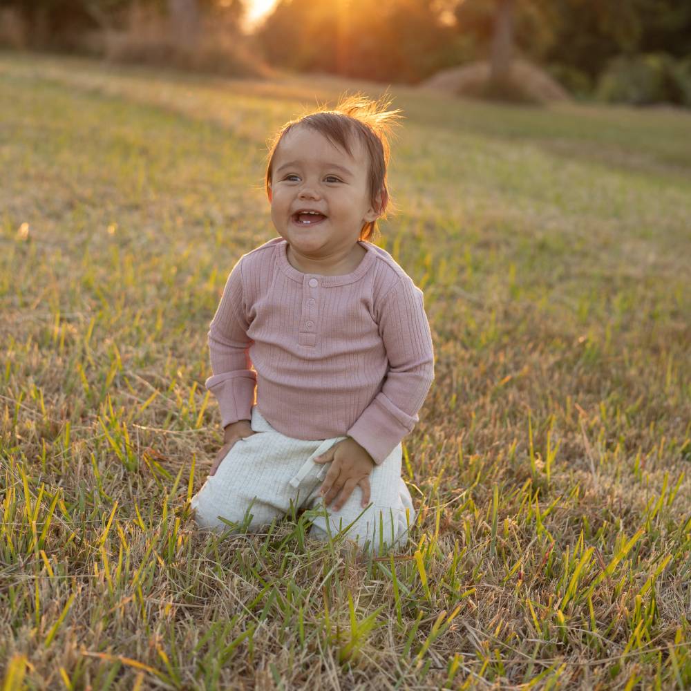 Long Sleeve Henley Bodysuit - Dusk Marl