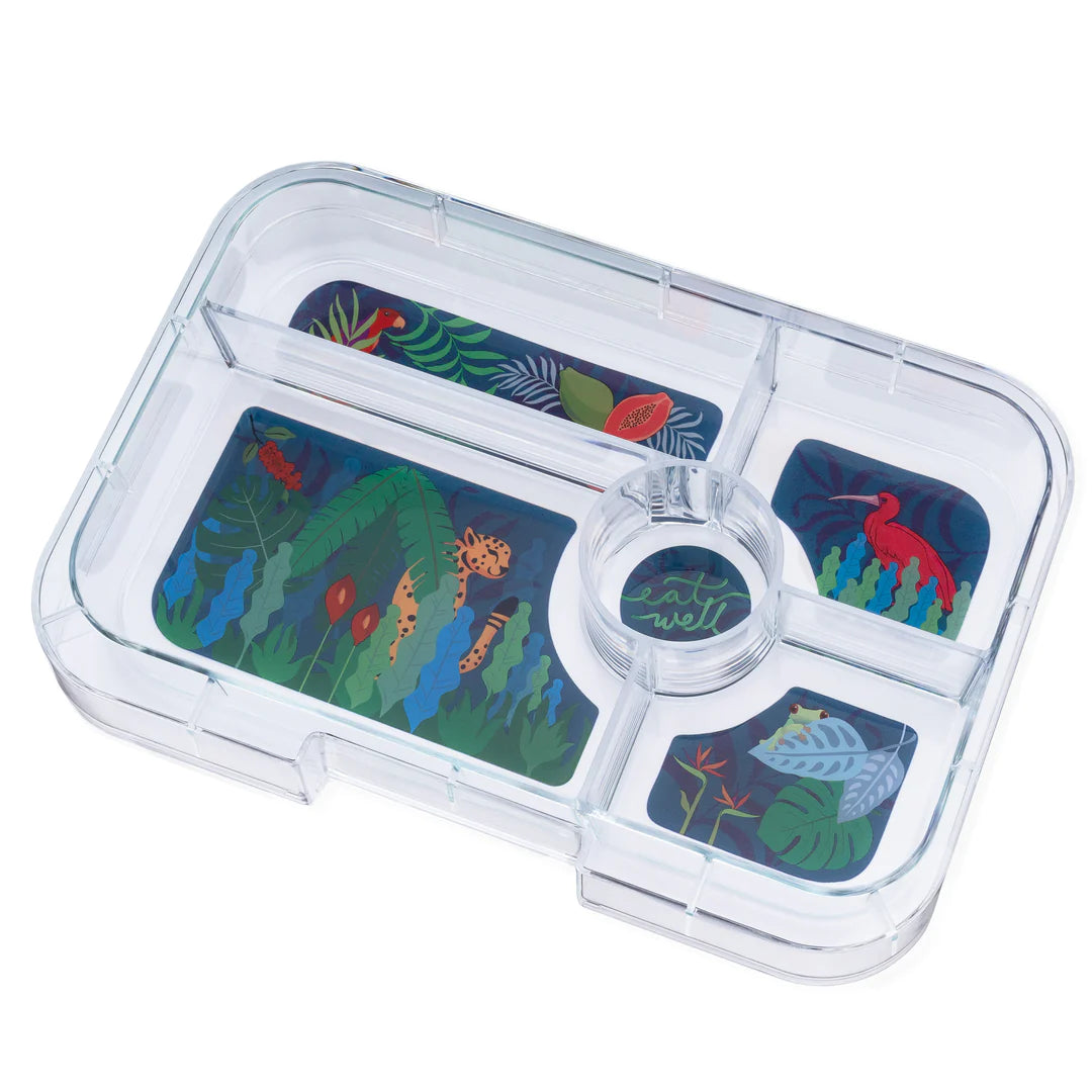 5-Compartment Tapas Lunchbox - Monte Carlo Blue - Jungle Tray