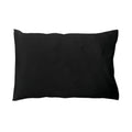 A plain black rectangular silk pillow or cushion shown against a solid white background.