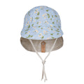 Lounger Legionnaire Reversible Flap Sun Hat - Daisy on a white background