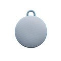 Blue portable white noise machine on a white background