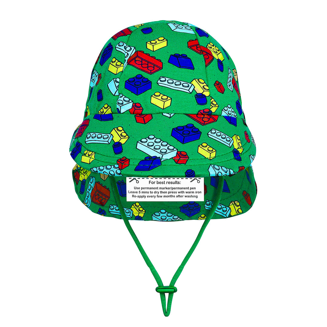 Legionnaire Flap Sun Hat - Blocks on a white background