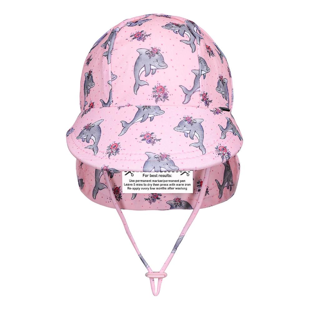 Swim Legionnaire Sun Hat - Dolphin on a white background