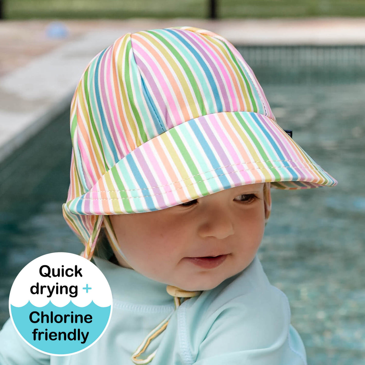 Swim Legionnaire Sun Hat - Rainbow Stripe