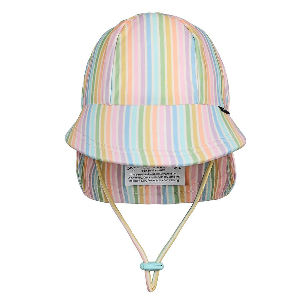 Swim Legionnaire Sun Hat - Rainbow Stripe on a white background