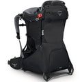 Black Osprey hiking backpack on a white background