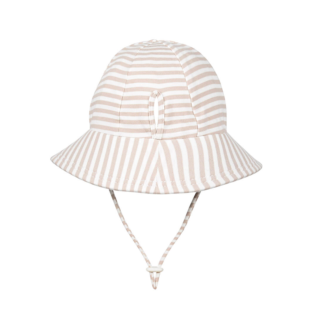 Ponytail Bucket Sun Hat - Natural Stripe