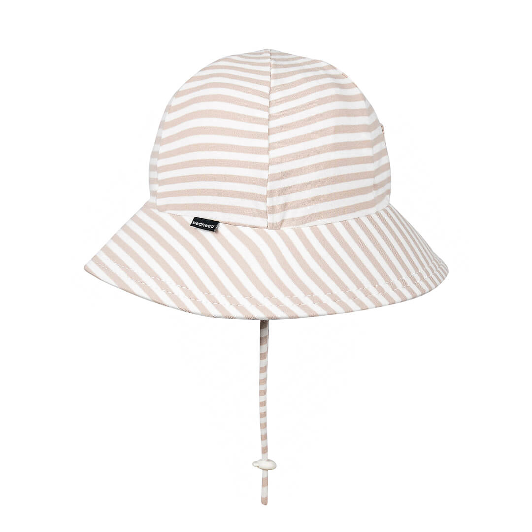 Ponytail Bucket Sun Hat - Natural Stripe