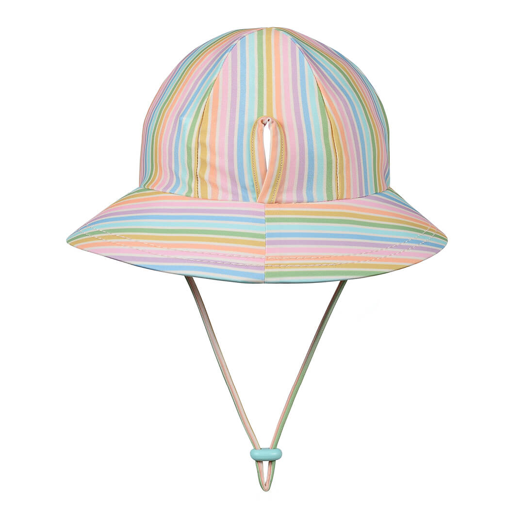 Swim Ponytail Bucket Sun Hat - Rainbow Stripe