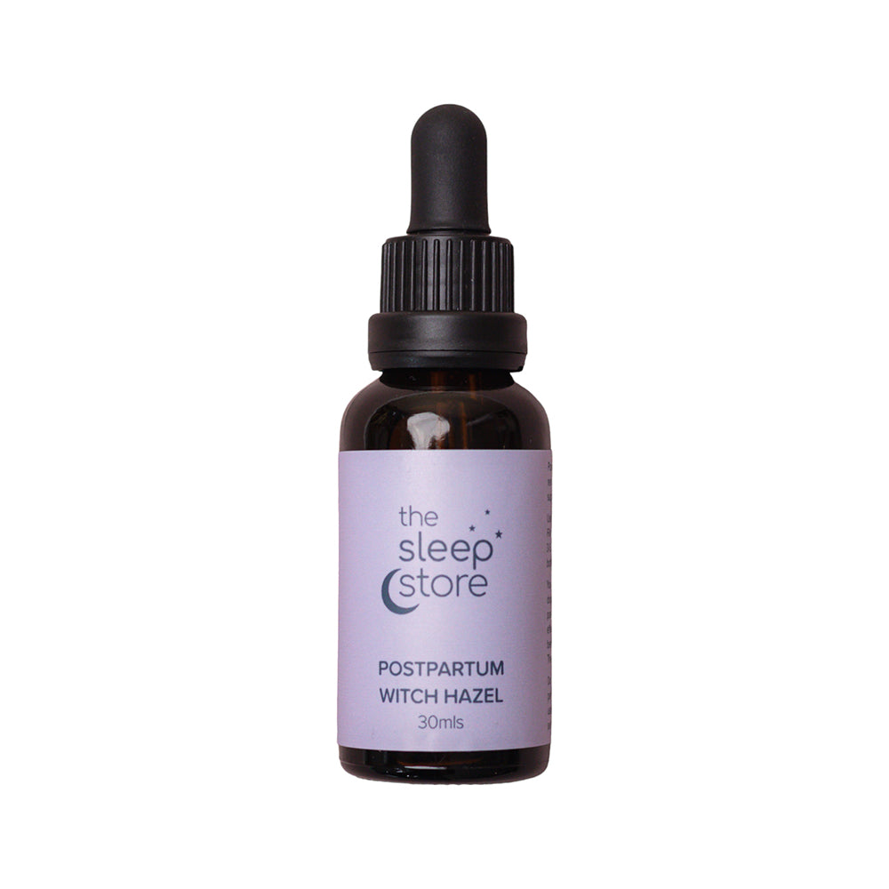 Bottle of Postpartum Witch Hazel from the sleep store on a white background