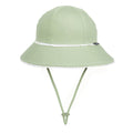 Ruffle Ponytail Bucket Sun Hat - Khaki on a white background