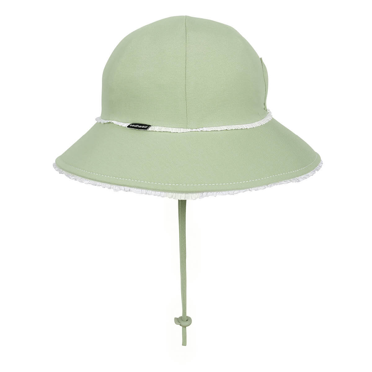 Ruffle Ponytail Bucket Sun Hat - Khaki