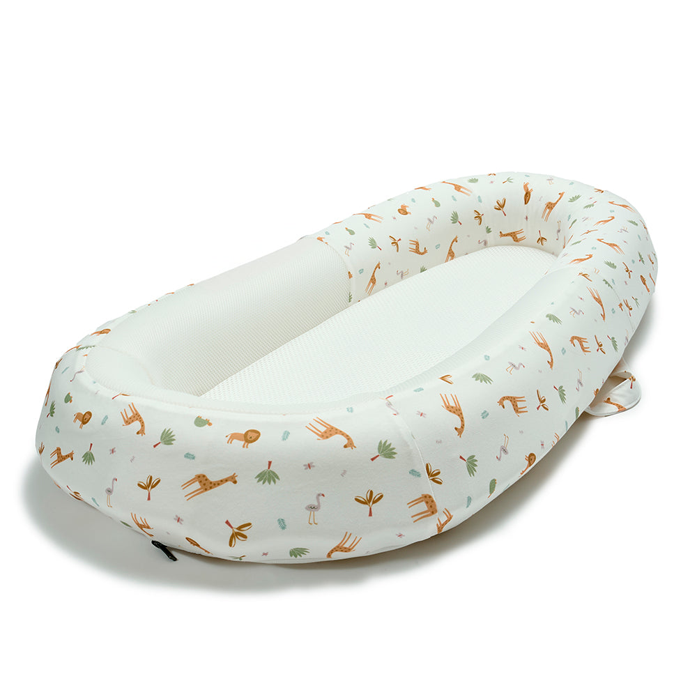 Baby nest with animal pattern on a white background
