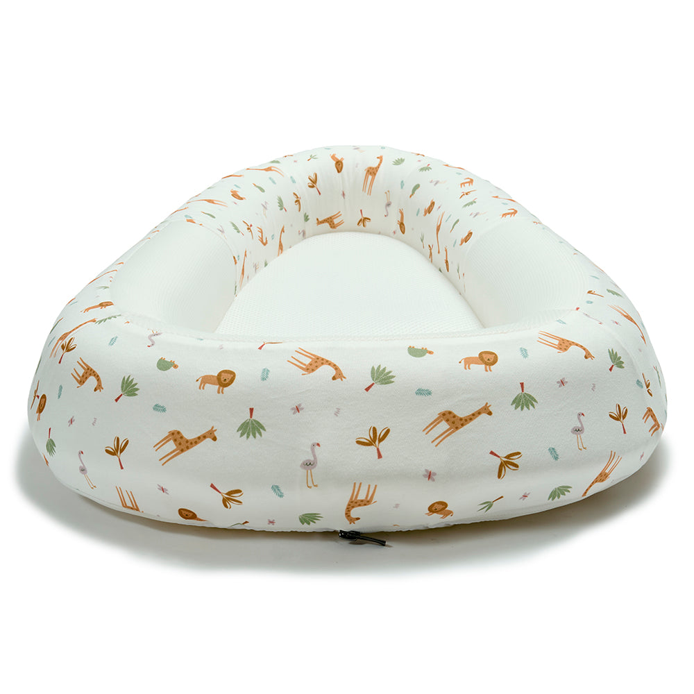 Baby nest with animal pattern on a white background