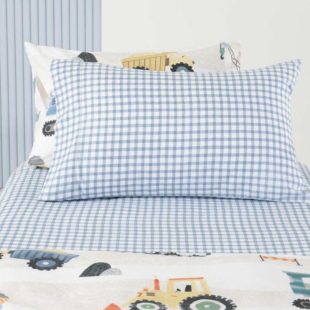 Cotton Fitted Sheet + Pillowcase Set - Charlie - Blue