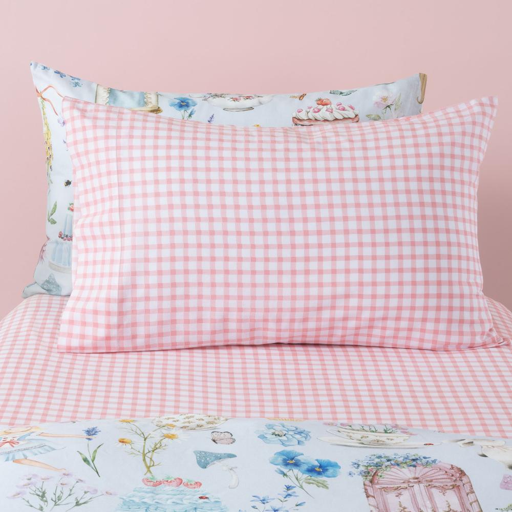 Cotton Fitted Sheet + Pillowcase Set - Charlie - Blush